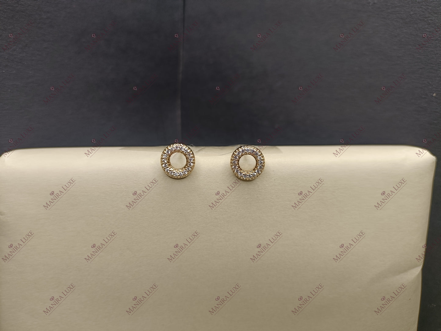 CIRCLE OF SPARKLE ROSE GOLD NECKLACE WITH EARRINGS