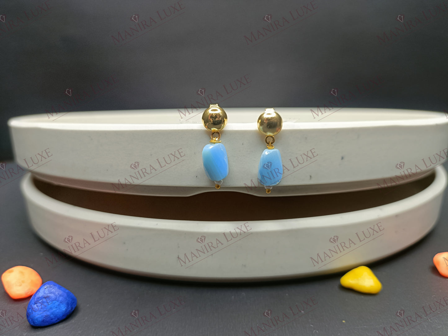 PASTEL LUNA COMBO SET GOLD EARRINGS & NECKLACE