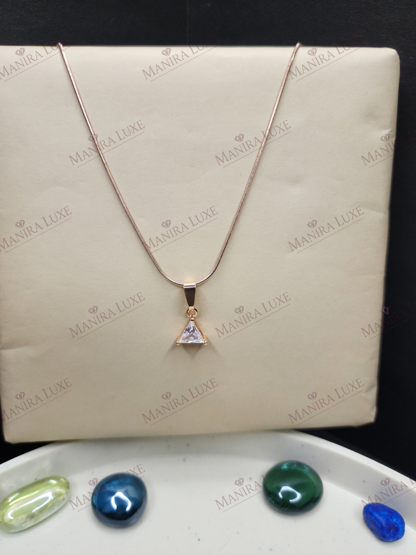 THE TRILLION SPARK ROSE GOLD NECKLACE