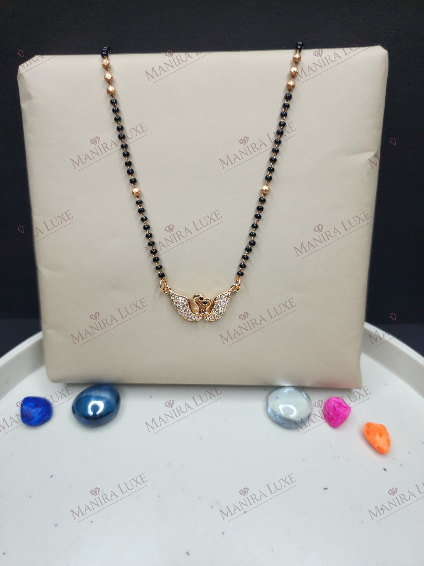 VIHANGA WINGS ROSE GOLD MANGLSUTRA