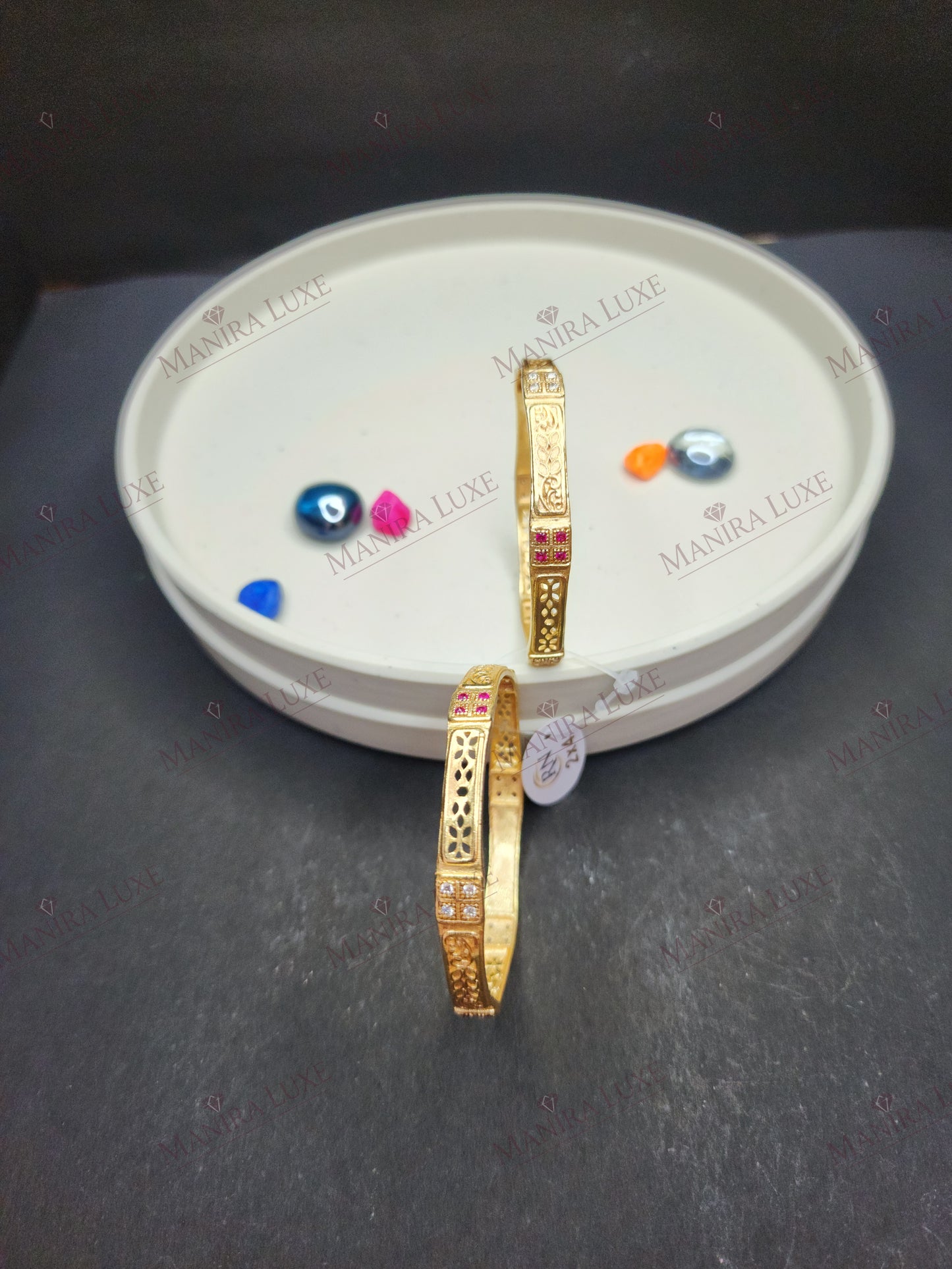 LATTICE BLOOM GOLD BANGLES