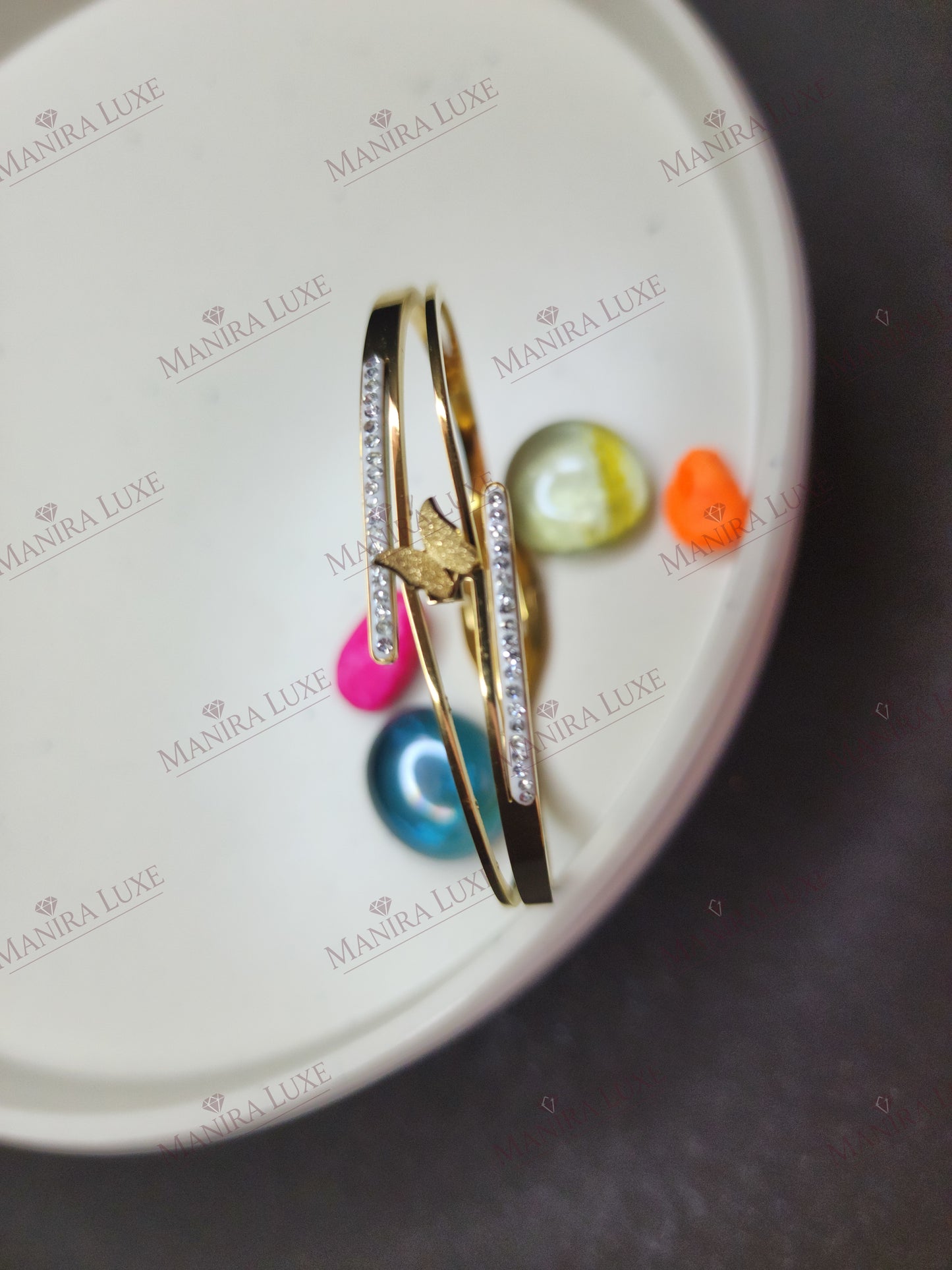 AMBER WING LATTICE ROSE GOLD BRACELET