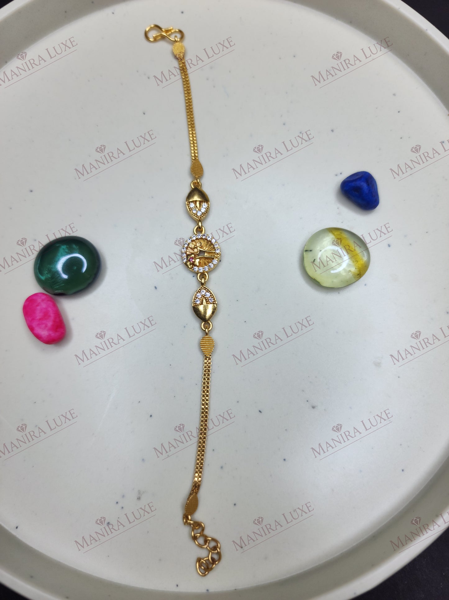 HONEYCOMB LINK GOLD BRACELET