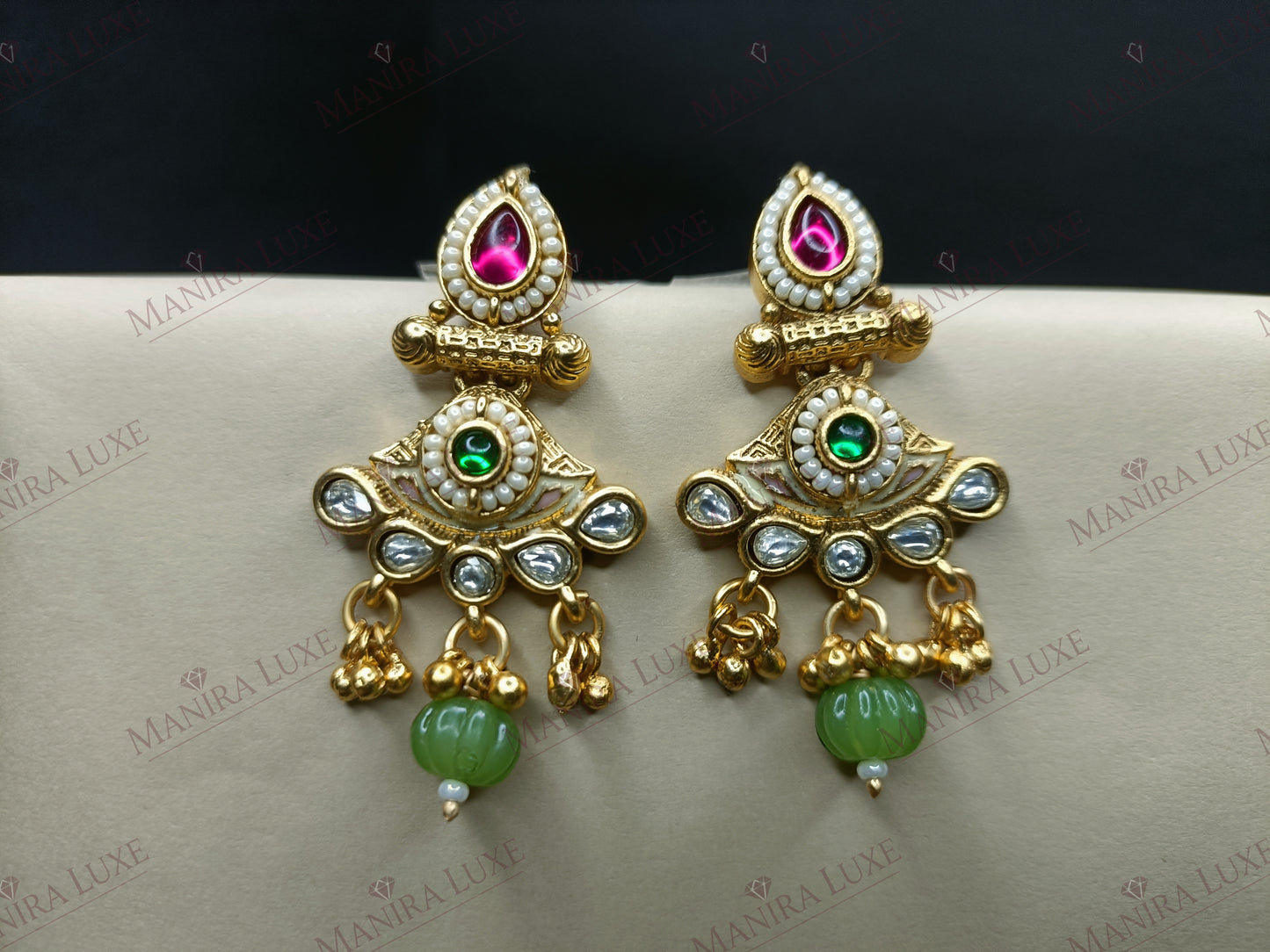 MAYURA BRASS GOLD ANTIQUE MALA SET
