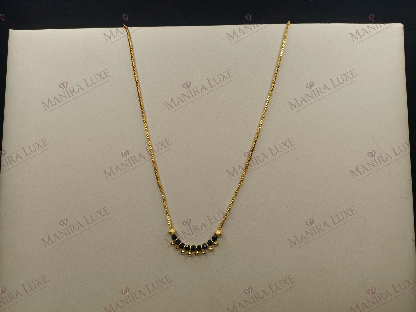 THE CRESCENT BEAD GOLD SHORT MANGALSUTRA