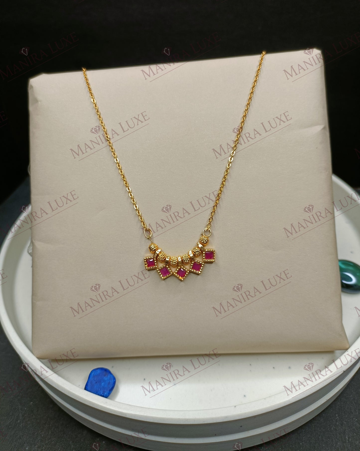 RUBY CUBE GOLD PLATED TANMANIYA