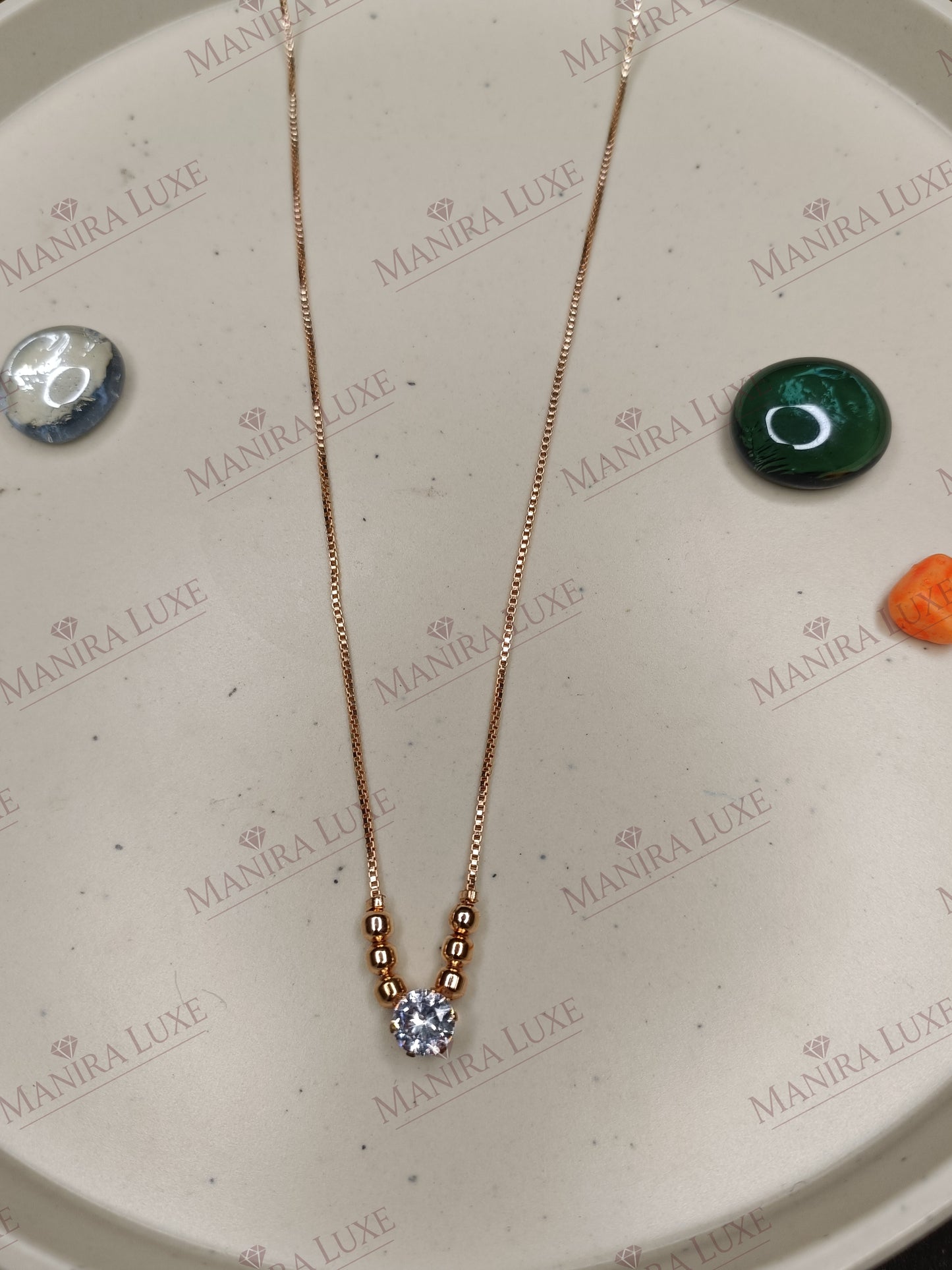 THE RADIANT SOLITAIRE ROSE GOLD NECKLACE