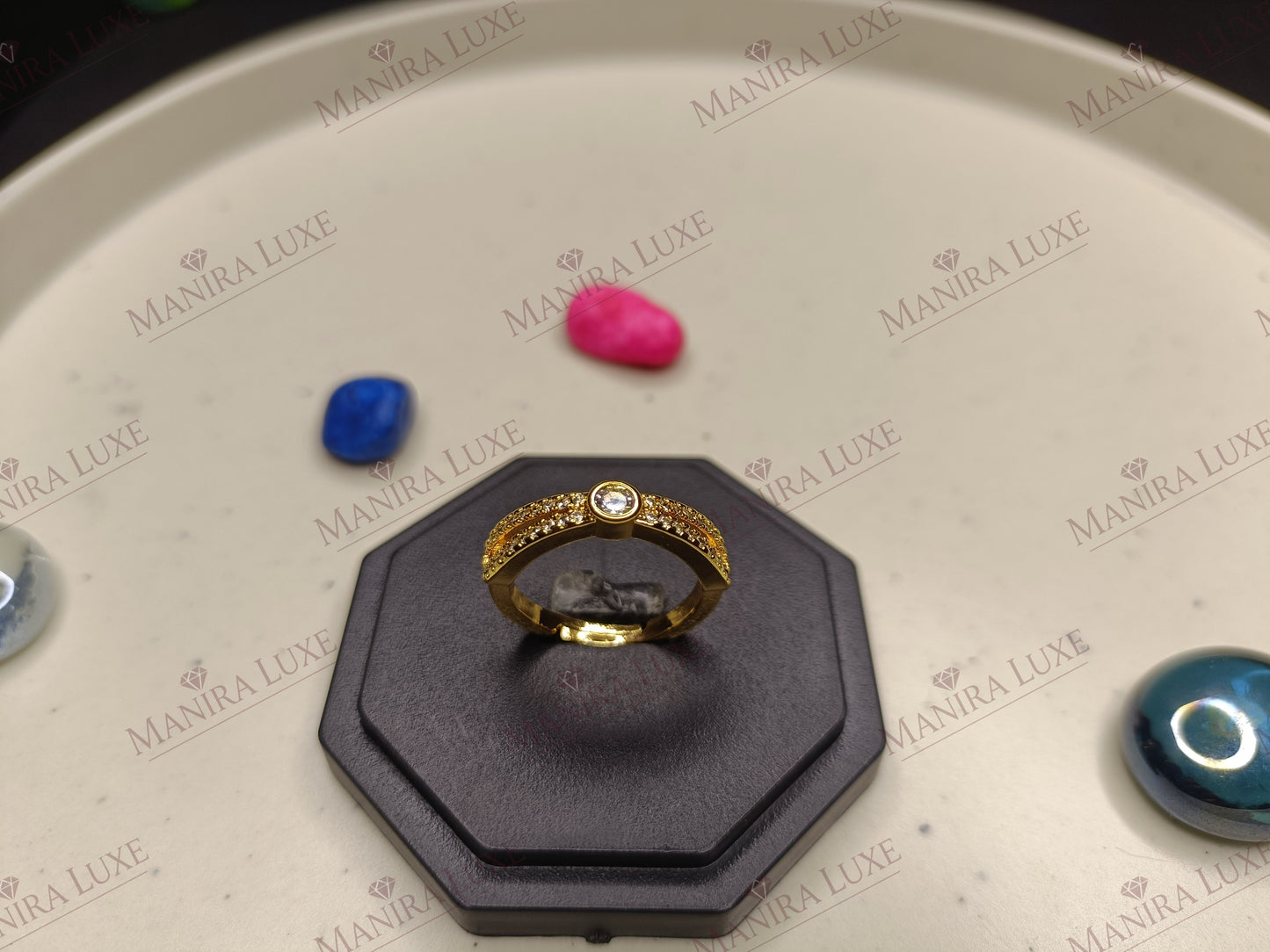 THE AURORA ACCENT ROSE GOLD RING