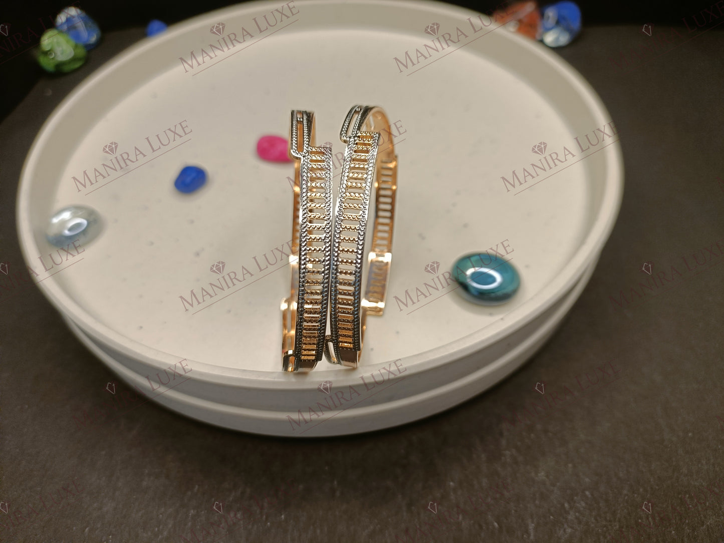 ARTISAN AURA CNC CARVED ROSE GOLD BANGLES