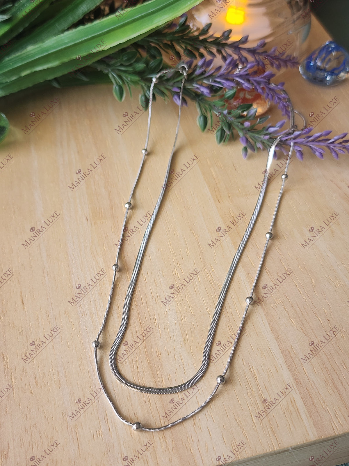 LUNAR ORBIT LAYERED SILVER NECKLACE