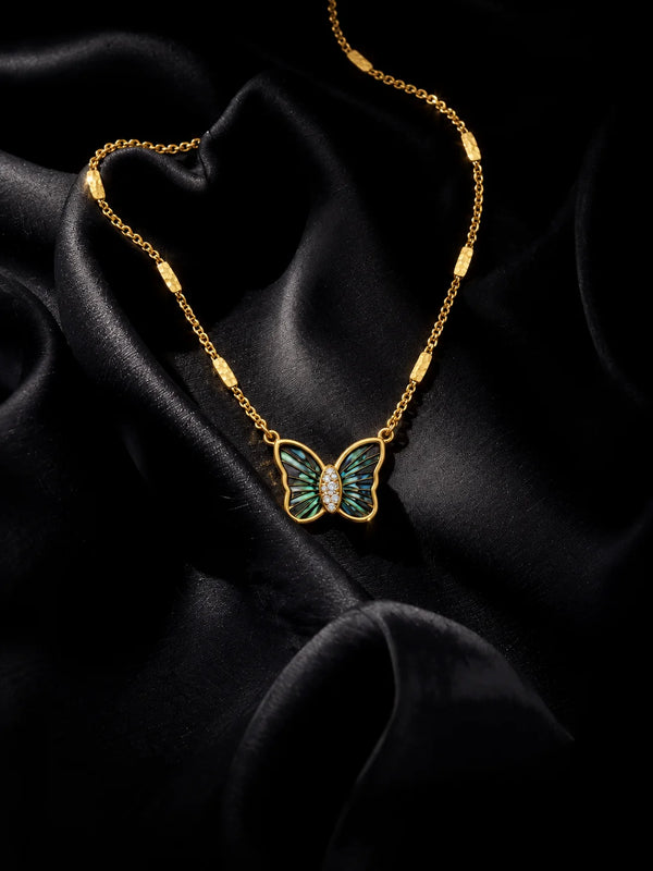 Iridescent Butterfly Necklace