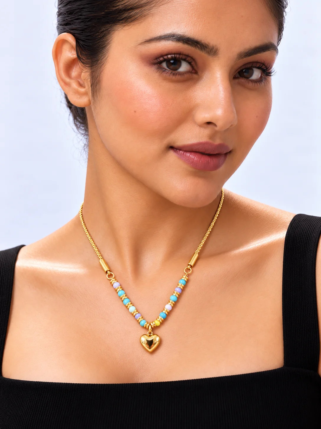 Colorful Gold Heart Necklace