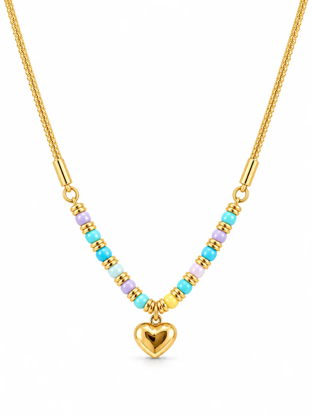 Colorful Gold Heart Necklace