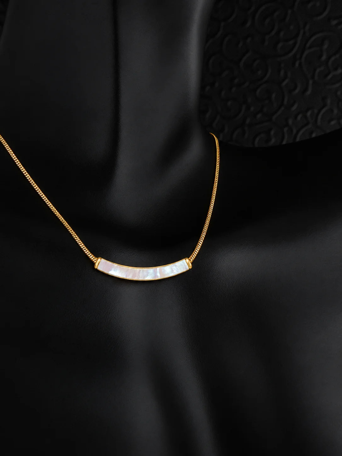 Gold Mother-of-Pearl Bar Necklace