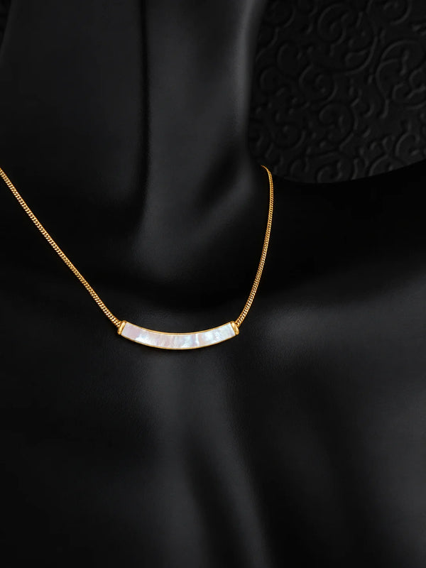 Gold Mother-of-Pearl Bar Necklace