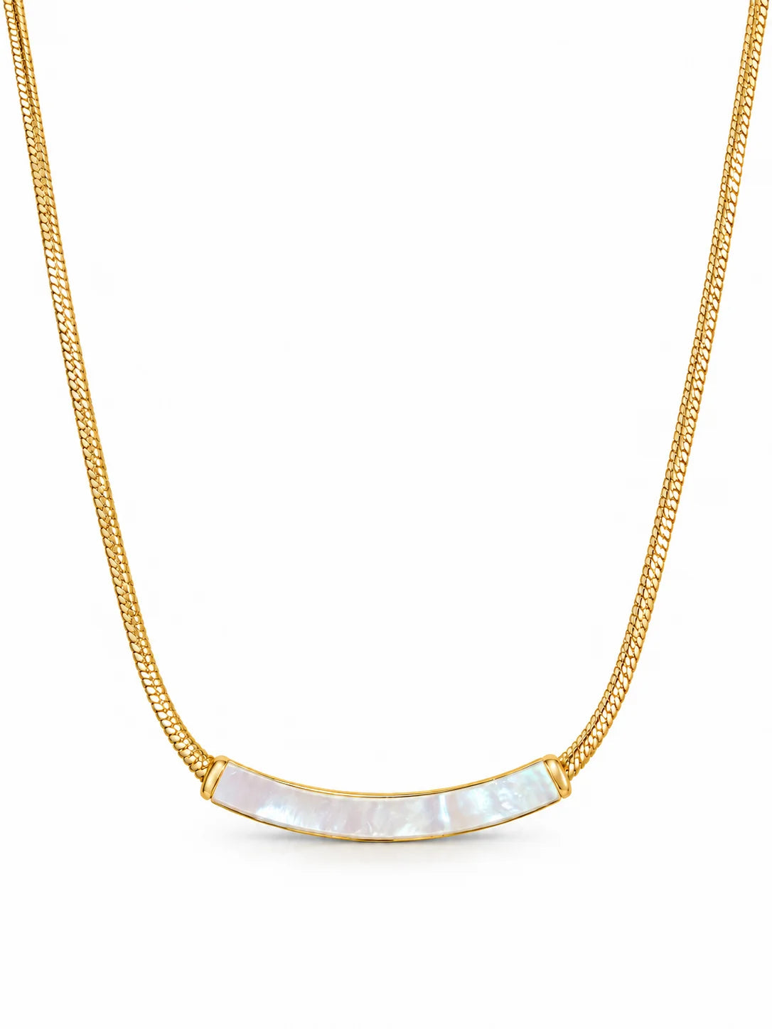 Gold Mother-of-Pearl Bar Necklace