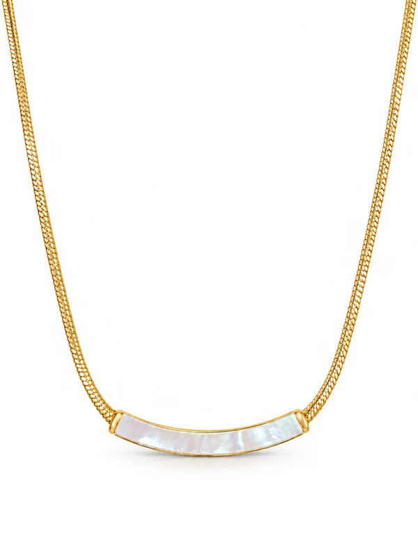Gold Mother-of-Pearl Bar Necklace