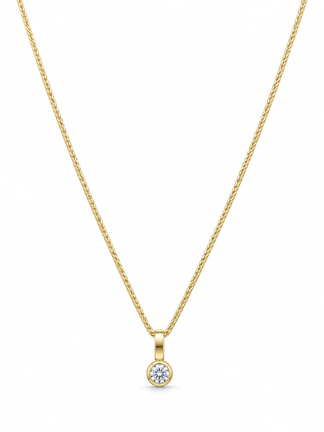 Gold Solitaire Necklace