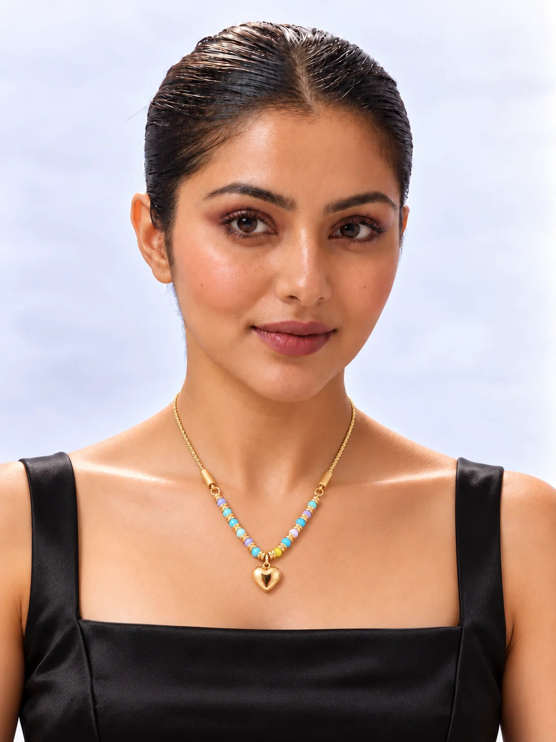 Colorful Gold Heart Necklace
