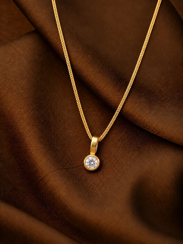 Gold Solitaire Necklace