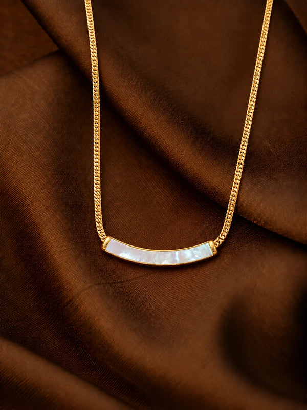 Gold Mother-of-Pearl Bar Necklace