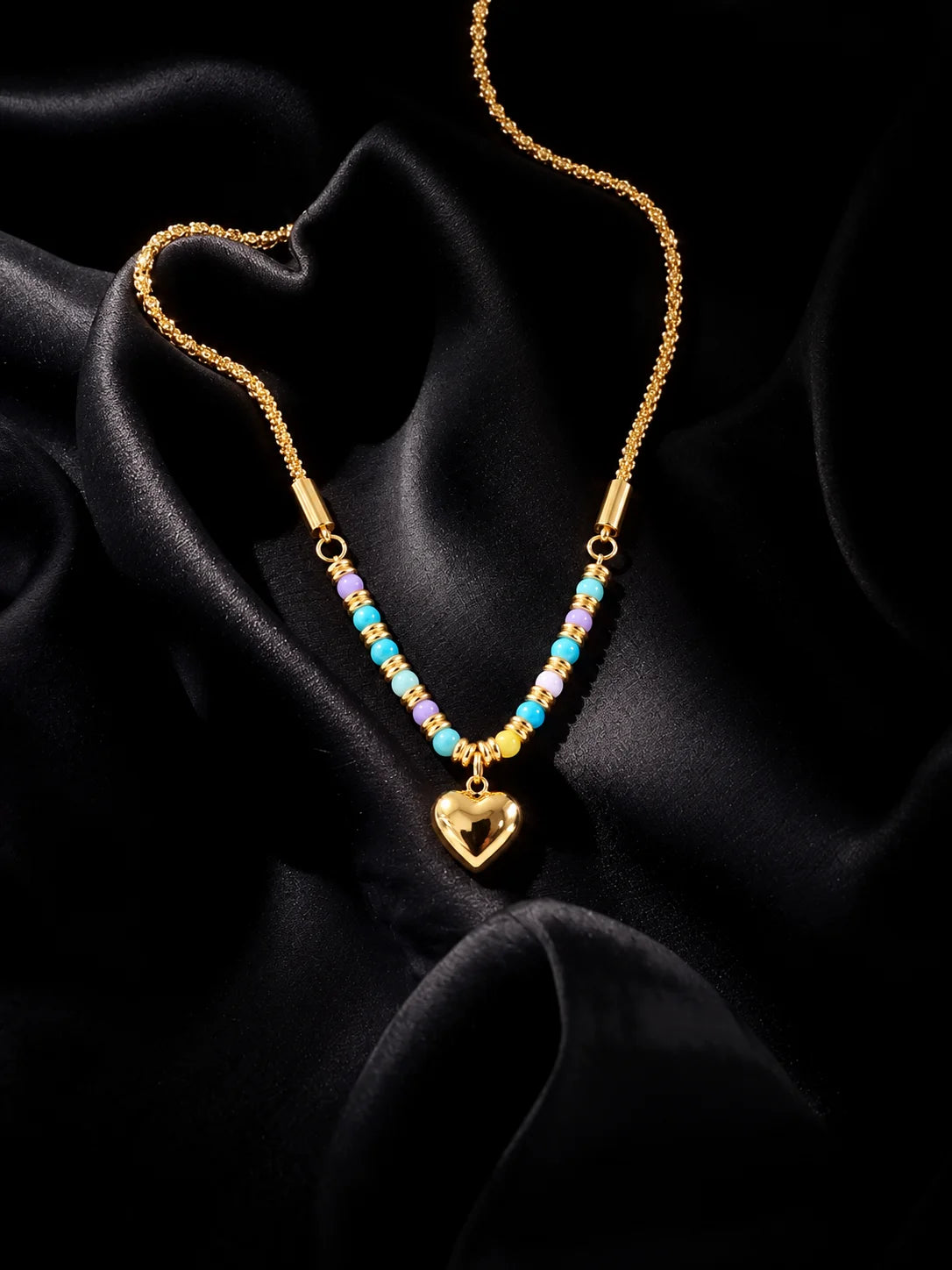 Colorful Gold Heart Necklace