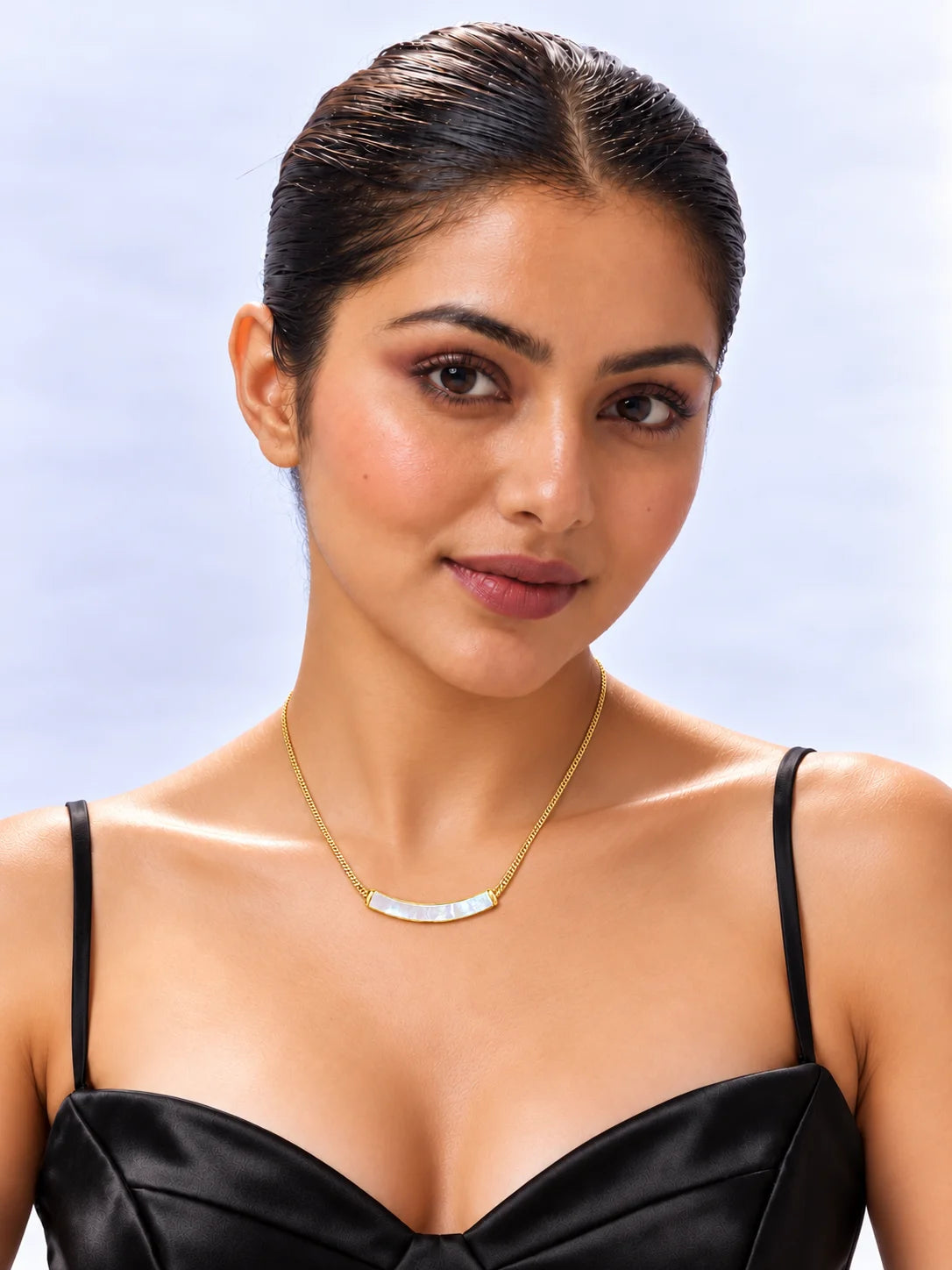 Gold Mother-of-Pearl Bar Necklace