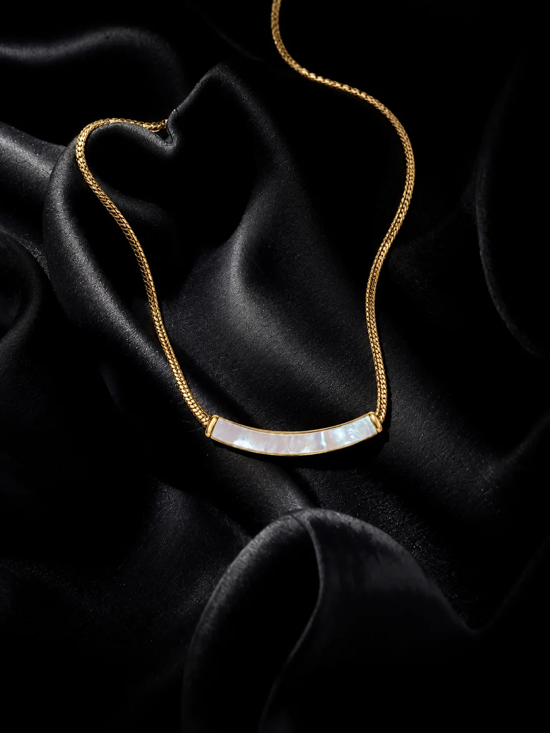 Gold Mother-of-Pearl Bar Necklace