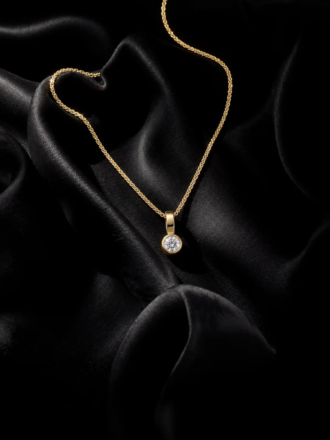 Gold Solitaire Necklace