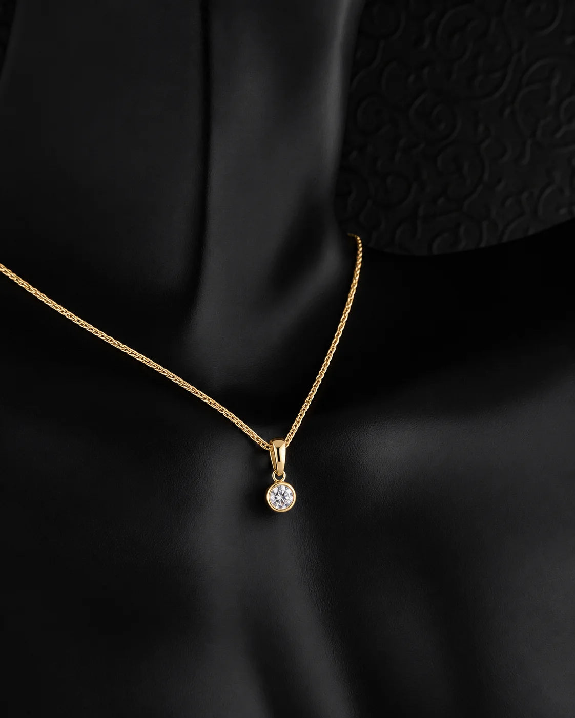 Gold Solitaire Necklace