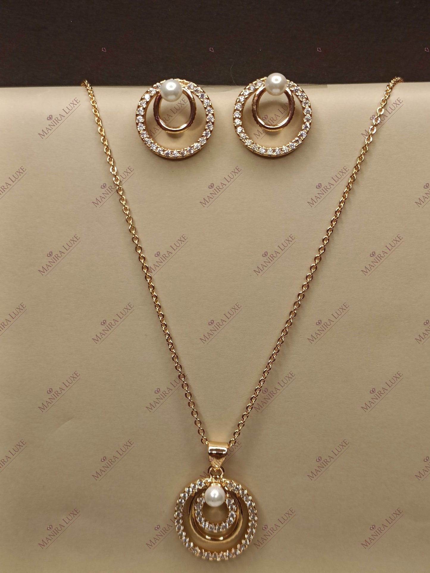 ETERNITY DUO ROSE GOLD NECKLACE WITH EARRINGS