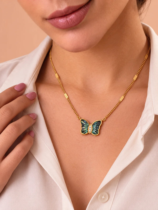 Iridescent Butterfly Necklace