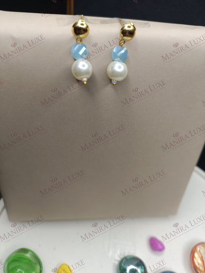 FROST & SKY COMBO SET GOLD EARRINGS & NECKLACE