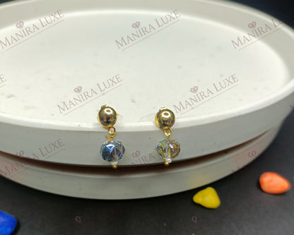 THE PEARL CASCADE COMBO SET GOLD EARRINGS & NECKLACE