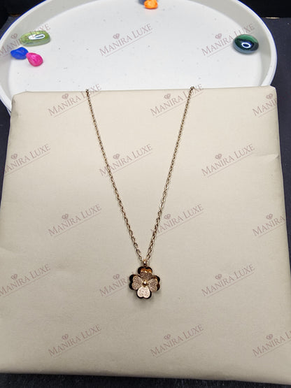PETALS OF FORTUNE ROSE GOLD NECKLACE