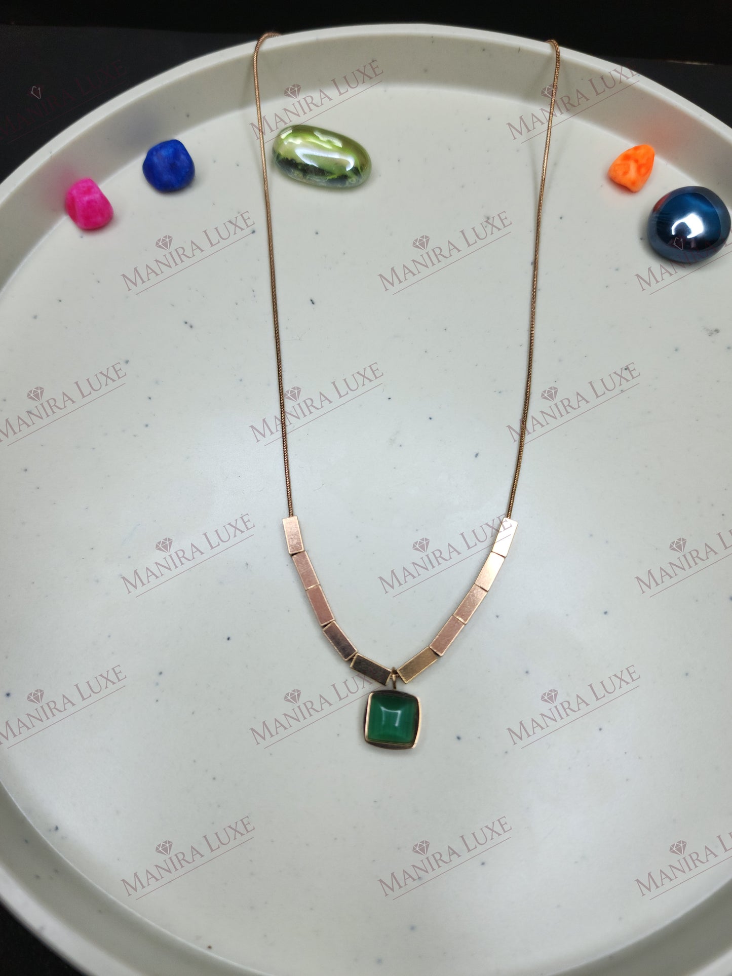 AURA SQUARE ROSE GOLD NECKLACE