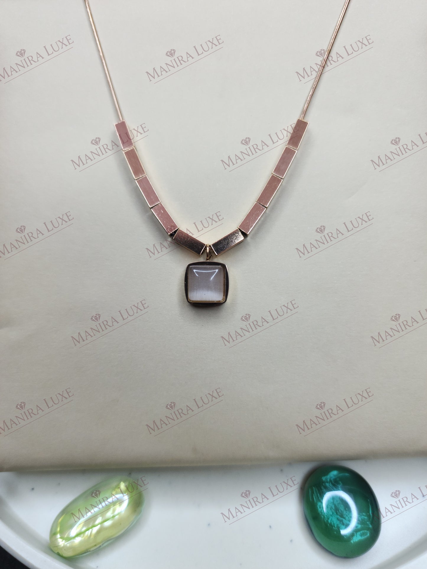 AURA SQUARE ROSE GOLD NECKLACE