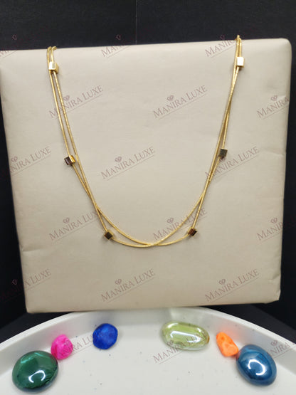 ISOMETRIC LAYERS GOLD NECKLACE