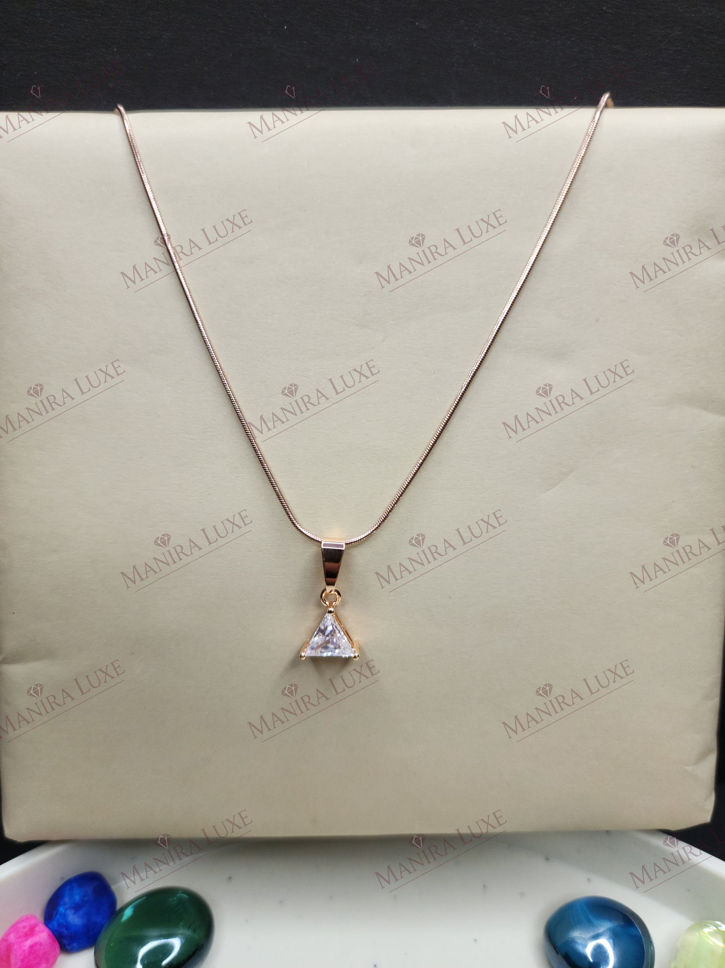 THE TRILLION SPARK ROSE GOLD NECKLACE