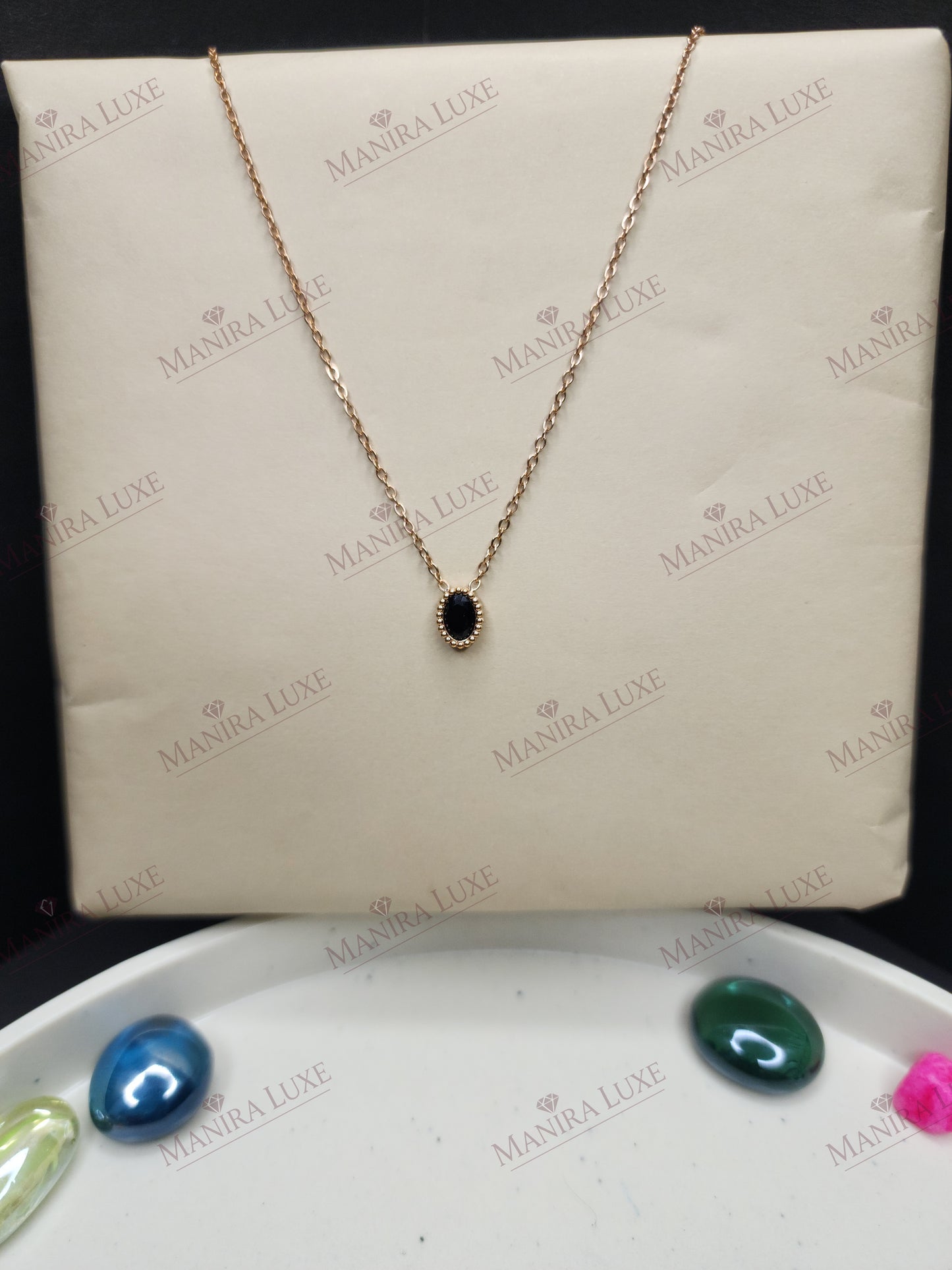 THE SERENE OVAL ROSE GOLD NECKLACE