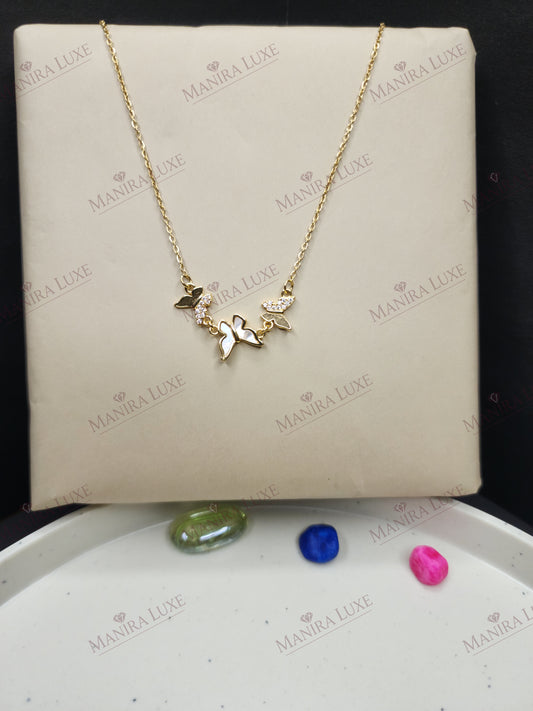 CHRYSALIS TRIO GOLD NECKLACE