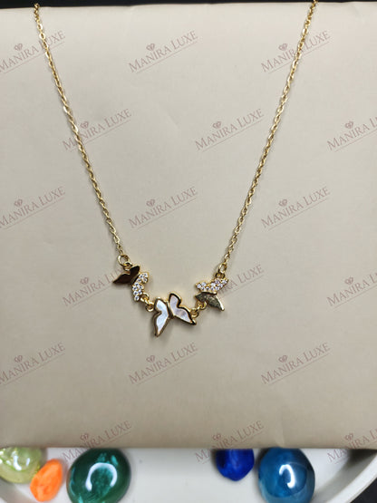 CHRYSALIS TRIO GOLD NECKLACE