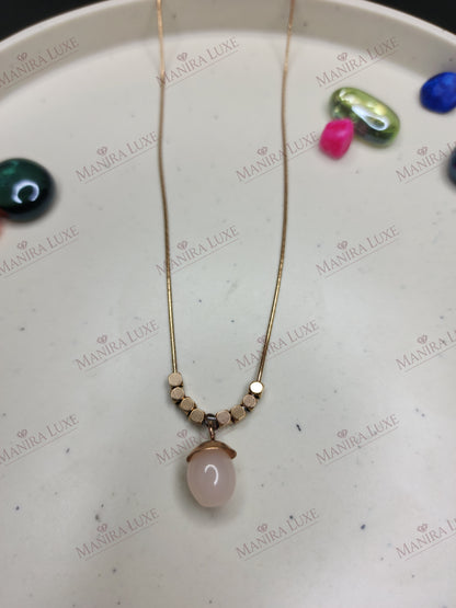 GILDED ACORN ROSE GOLD NECKLACE