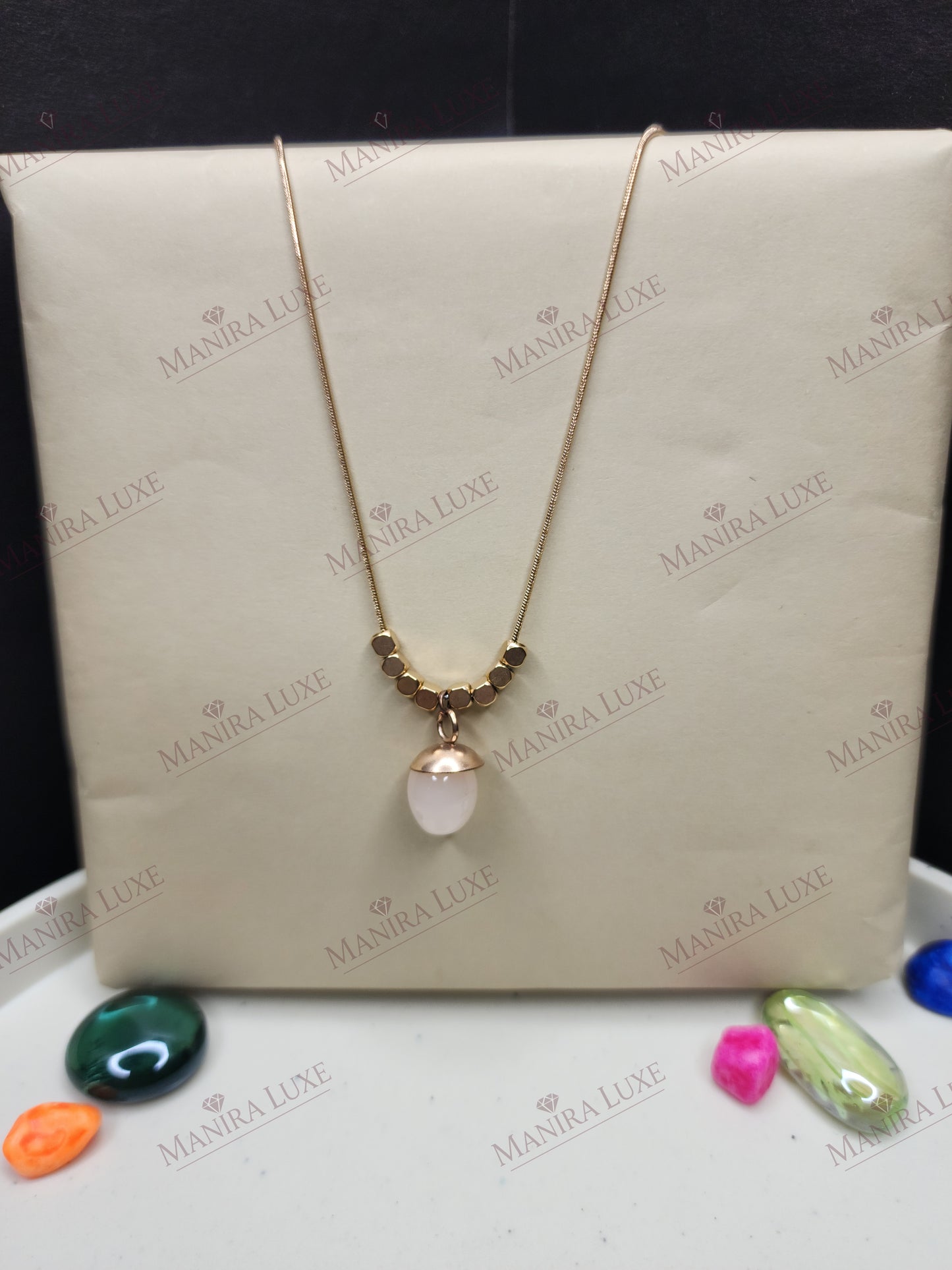 GILDED ACORN ROSE GOLD NECKLACE