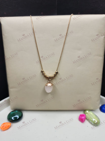 GILDED ACORN ROSE GOLD NECKLACE