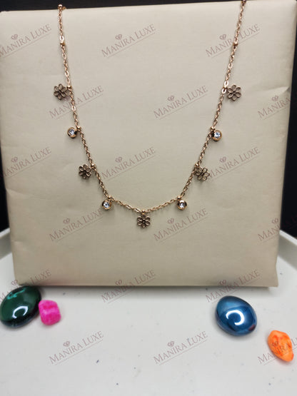 WILDFLOWER MEADOW ROSE GOLD NECKLACE
