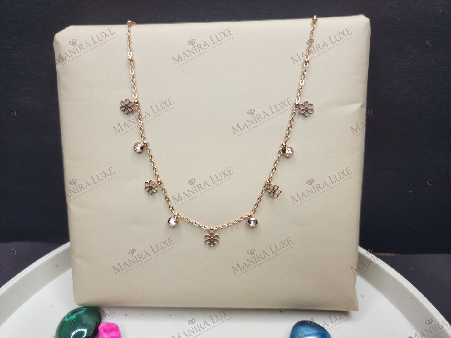 WILDFLOWER MEADOW ROSE GOLD NECKLACE