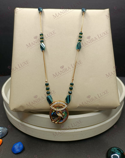 THE EMERALD EYE MOP ROSEGOLD NECKLACE