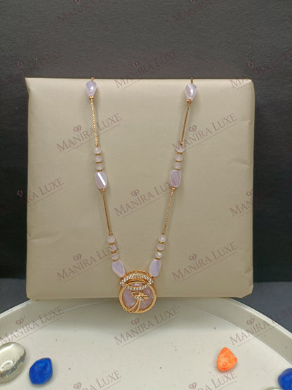 THE EMERALD EYE MOP ROSEGOLD NECKLACE