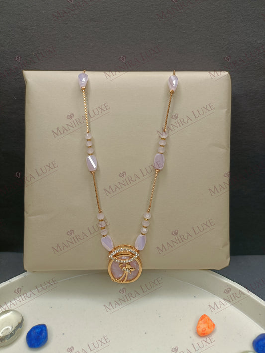THE EMERALD EYE MOP ROSEGOLD NECKLACE